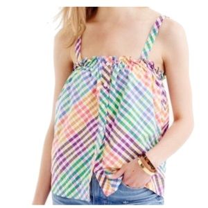 J. Crew gingham button down tank top